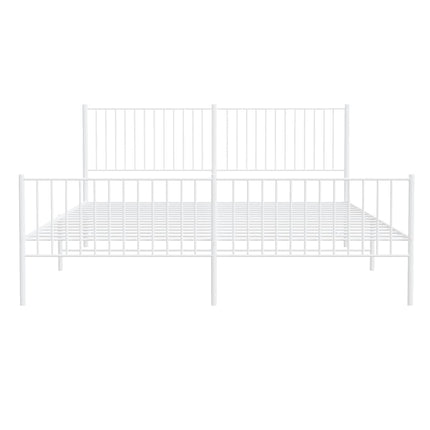 Giroletto con Testiera e Pediera Metallo Bianco 193x203 cm