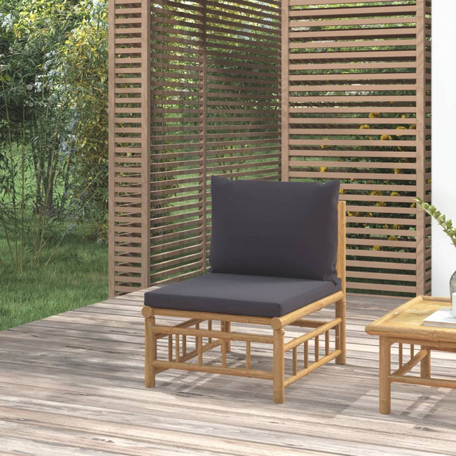 Divano Centrale da Giardino con Cuscini Grigio Scuro BambÃƒÆ’Ã‚Â¹
