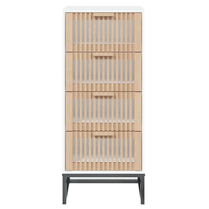 Credenza Bianca 40x30x95 cm in Legno Multistrato