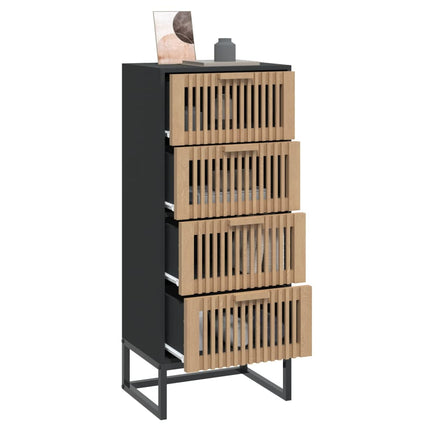 Credenza Nera 40x30x95 cm in Legno Multistrato