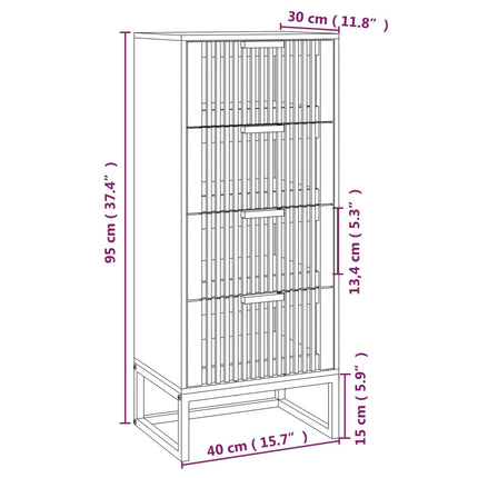 Credenza 40x30x95 cm in Legno Multistrato