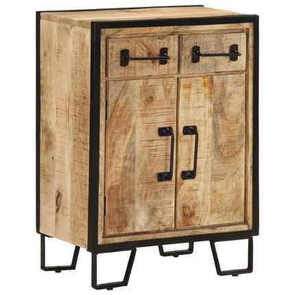 Credenza 2 Cassetti 53x31x72 cm Legno Massello di Mango e Ferro