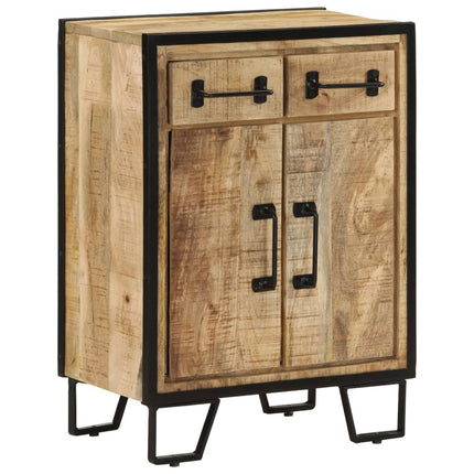 Credenza 2 Cassetti 53x31x72 cm Legno Massello di Mango e Ferro
