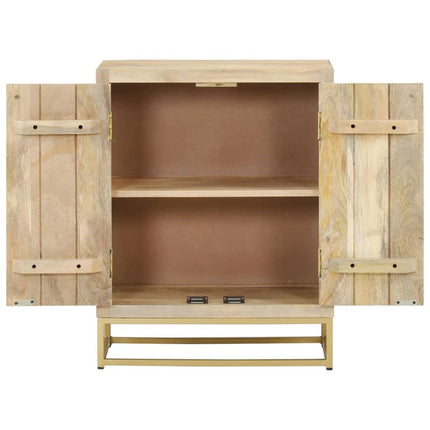 Credenza con 2 Ante 55x30x70 cm in Legno Massello di Mango