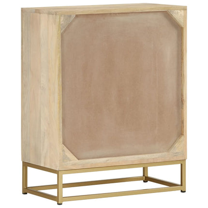Credenza con 2 Ante 55x30x70 cm in Legno Massello di Mango