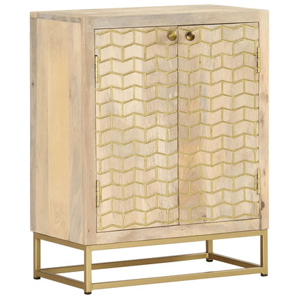 Credenza con 2 Ante 55x30x70 cm in Legno Massello di Mango