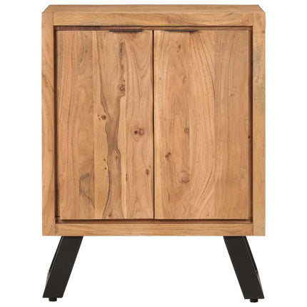 Credenza con 2 Ante 55x36x72 cm in Legno Massello di Acacia