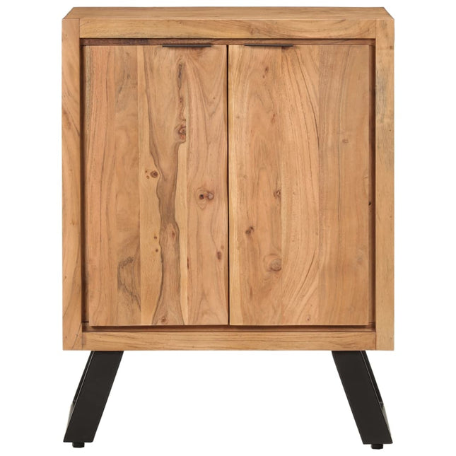 Credenza con 2 Ante 55x36x72 cm in Legno Massello di Acacia