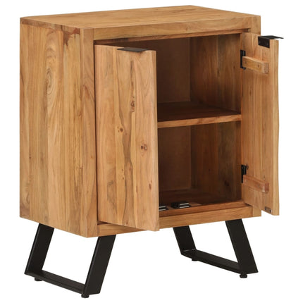 Credenza con 2 Ante 55x36x72 cm in Legno Massello di Acacia