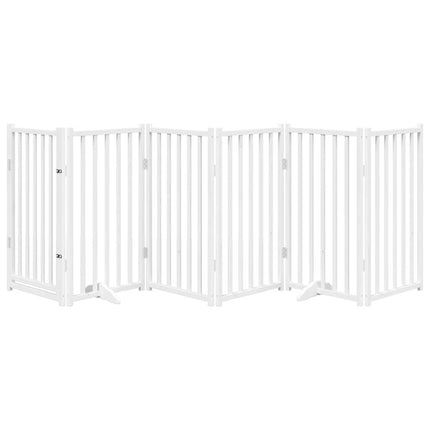 Cancello Cani Pieghevole Bianco 6 Pannelli 300cm Massello Abete