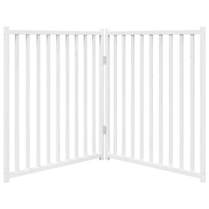 Cancello Cani Pieghevole 2 Pannelli Bianco 160cm Massello Abete