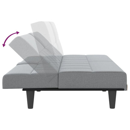 Divano Letto con Portabicchieri in Tessuto Grigio Chiaro
