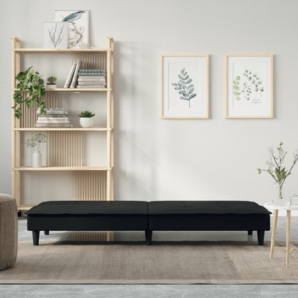 Divano Letto Nero in Tessuto