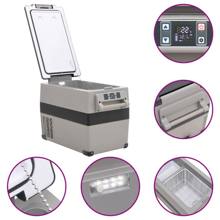 Borsa Frigo con Manico e Adattatore Nera e Grigia 55 L PP e PE
