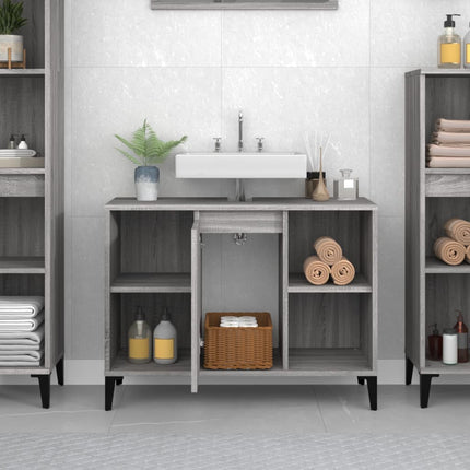 Mobile Lavabo Grigio Sonoma 80x33x60 cm in Legno Multistrato
