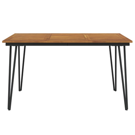 Tavolo Giardino con Gambe Forcella 140x80x75 cm Massello Acacia