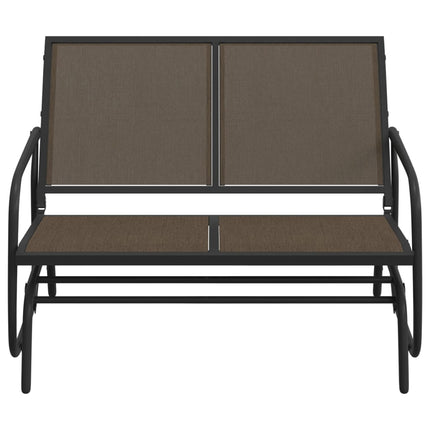 Panca Glider Giardino Marrone 120,5x76x86,5cm Textilene Acciaio