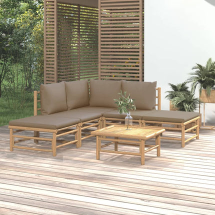 Set Salotto da Giardino 6pz con Cuscini Tortora BambÃƒÆ’Ã‚Â¹