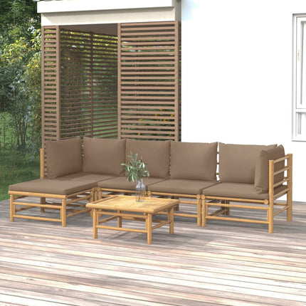 Set Salotto da Giardino 6pz con Cuscini Tortora BambÃƒÆ’Ã‚Â¹