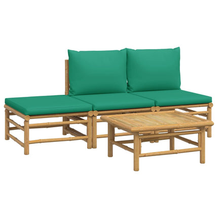 Set Salotto da Giardino 4pz con Cuscini Verdi BambÃ¹