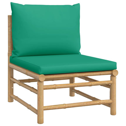 Set Salotto da Giardino 4pz con Cuscini Verdi BambÃ¹