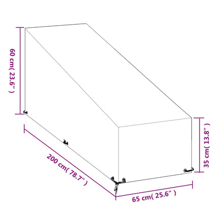 Coperture Sdraio 2pz 12 Occhielli 200x65x35/60 cm Polietilene