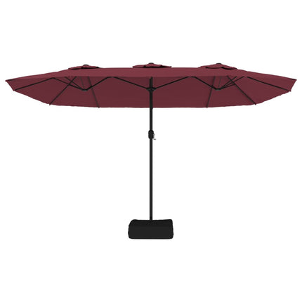 Ombrellone da Giardino a Doppia Testa Rosso Bordeaux 449x245 cm