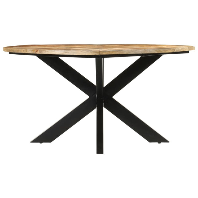 Tavolo da Pranzo Ã˜150x76 cm in Legno Grezzo Massello di Mango