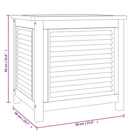 Contenitore Giardino con Borsa 60x50x58cm Legno Massello Teak