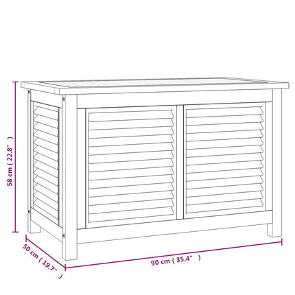 Contenitore Giardino con Borsa 90x50x58cm Legno Massello Teak