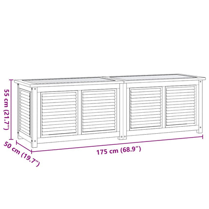 Contenitore Giardino con Borsa 175x50x55 cm Legno Massello Teak