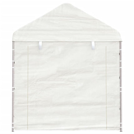 Gazebo con Tetto Bianco 6,69x2,28x2,69 m in Polietilene