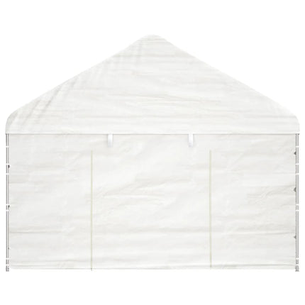 Gazebo con Tetto Bianco 15,61x4,08x3,22 m in Polietilene