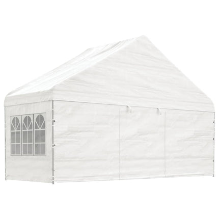 Gazebo con Tetto Bianco 20,07x5,88x3,75 m in Polietilene
