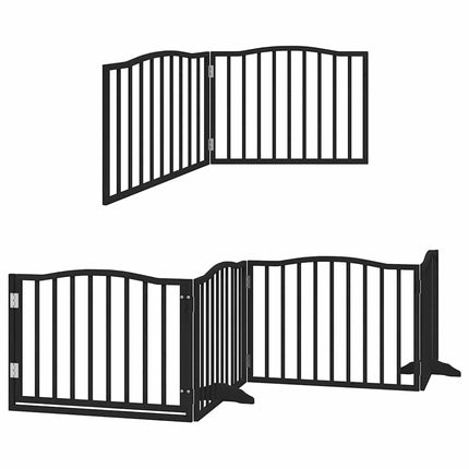 Cancello Cani Porta Pieghevole Nero 10 Pannelli 800 cm Pioppo
