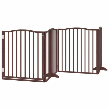 Cancello Cani Porta Pieghevole Marrone 8 Pannelli 640cm Pioppo