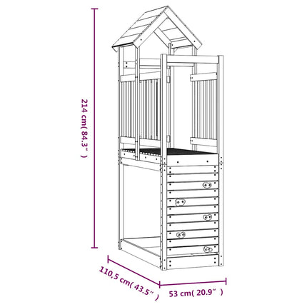 Torre da Gioco con Arrampicata 53x110x214 cm in Pino Impregnato
