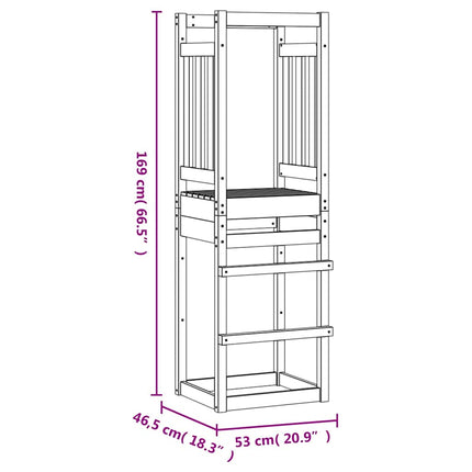 Torre da Gioco 53x46,5x169 cm in Legno Massello di Pino