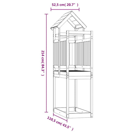 Torre da Gioco 52,5x110,5x214 cm in Legno Massello di Douglas