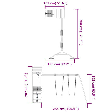 Set da Gioco da Esterno in Legno di Pino Impregnato