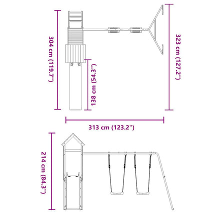 Set da Gioco da Esterno in Legno Massello di Douglas