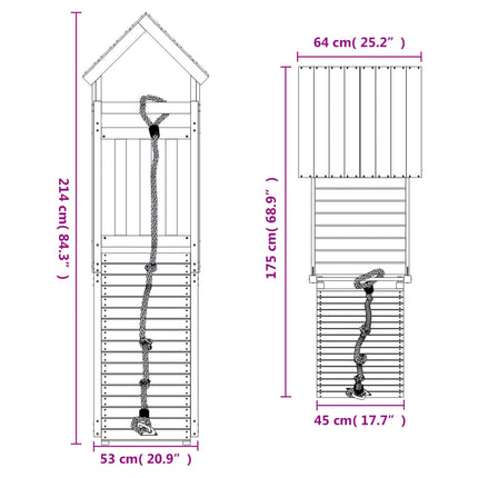 Casetta con Arrampicata inLegno Massello di Pino