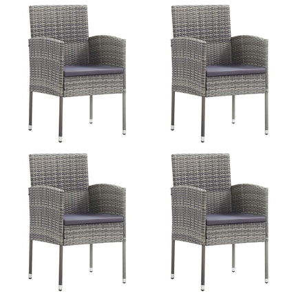 Set da Pranzo da Giardino 5 pz Antracite con Cuscini Polyrattan