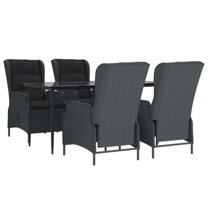 Set da Pranzo da Giardino 5 pz Grigio Scuro in Polyrattan
