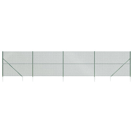 Recinzione a Rete con Picchetti Ancoraggio Verde 1,4x10 m