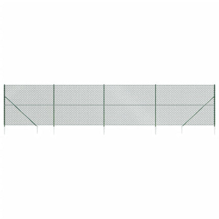 Recinzione a Rete con Picchetti Ancoraggio Verde 1,6x10 m
