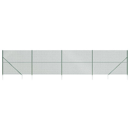 Recinzione a Rete con Picchetti Ancoraggio Verde 1,8x10 m