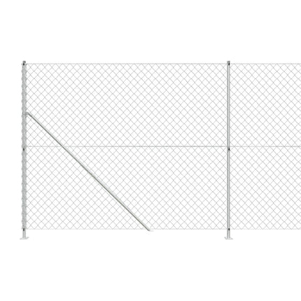 Recinzione a Rete con Flangia Argento 1,8x10 m
