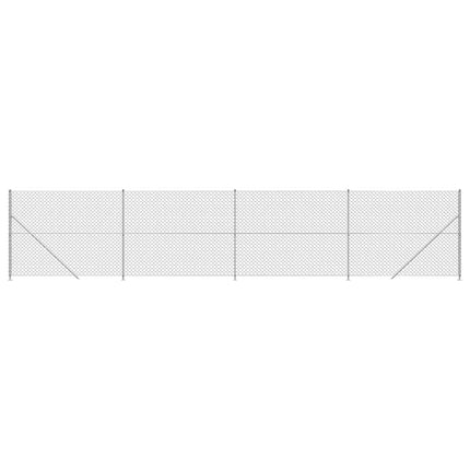 Recinzione a Rete con Flangia Argento 2,2x10 m