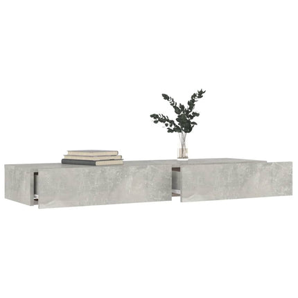 Mobile Porta TV con Luci LED Grigio Cemento 120x35x15,5 cm
